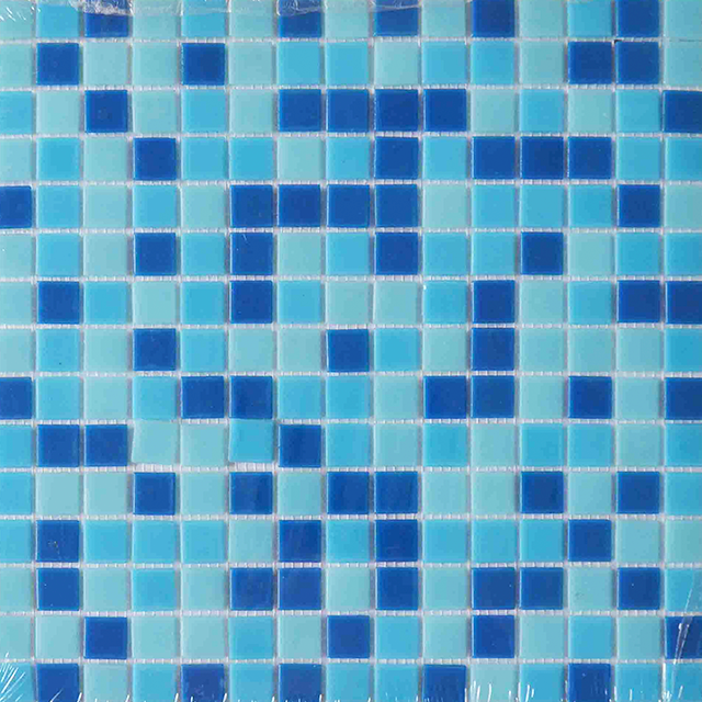 مربع أزرق ميكس الساخنه نذوب زجاج حمام السباحة بلاط الموزاييك